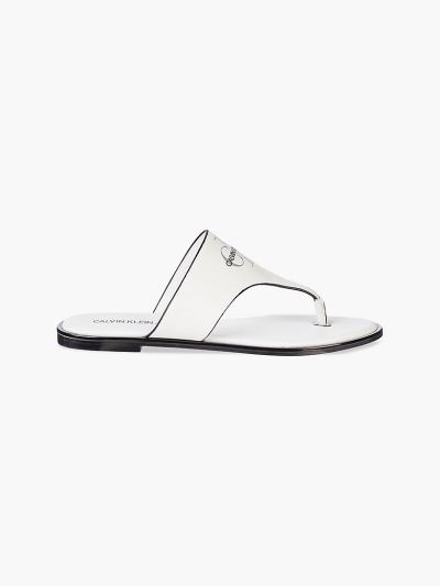 Calvin Klein Cipők HU120805 | Calvin Klein Bőr Női Szandál Világos Fehér